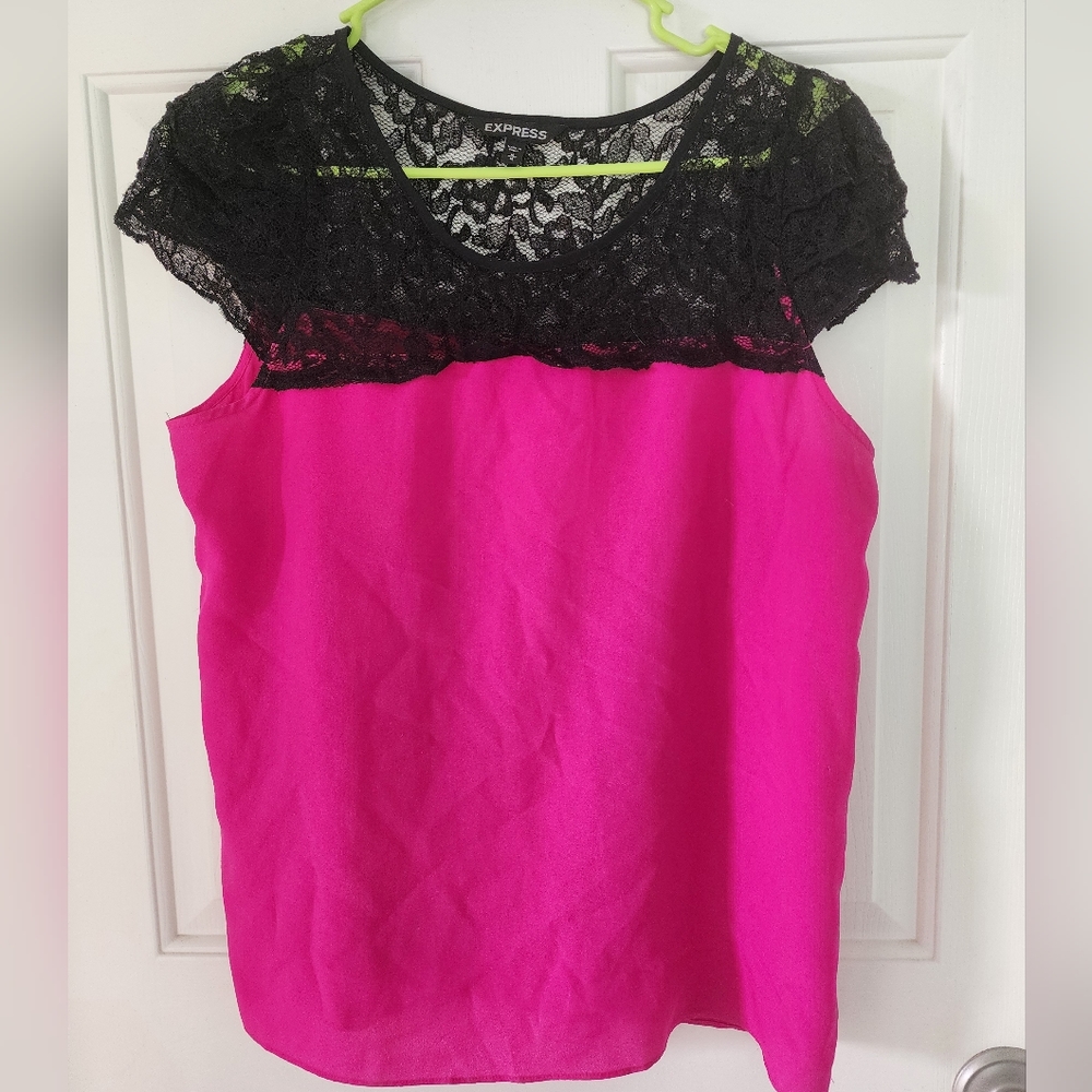 Express Chiffon Lace Top